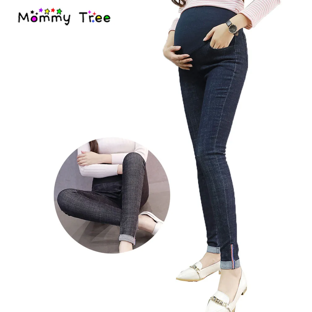 High Waist Maternity Jeans Pencil Pants Female Trousers Abdominal Belly Care Products for
