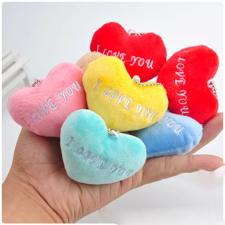 

Hot 6CM Kawaii Small heart Plush Toys Stuffed Animals Fluffy heart Soft Kids Toys