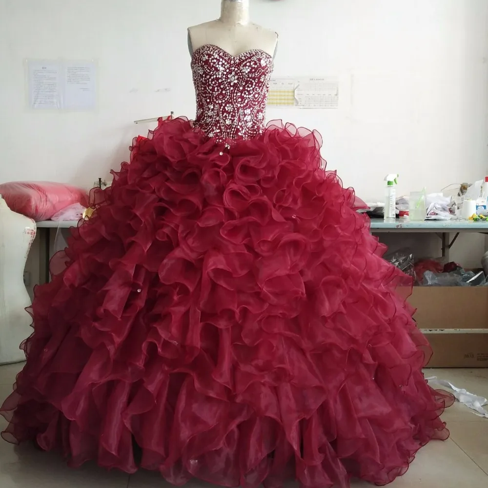 ANTI Luxury Quinceanera Dresses Beading Rhinestones Backless Plus Size Princess Vestidos De Quinceaneras Sweet 16 Dresses