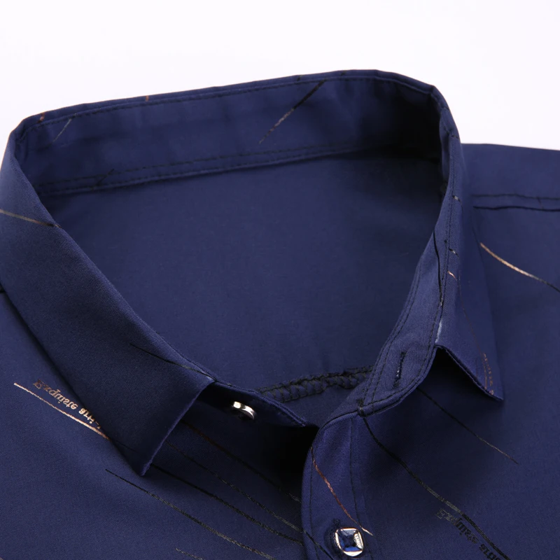 Goede 2019 Merk Mode Casual Slim Fit Lange Mouw Heren Shirt Sociale Streetwear Kleding Gestreepte Shirts Heren Hoge Kwaliteit 861