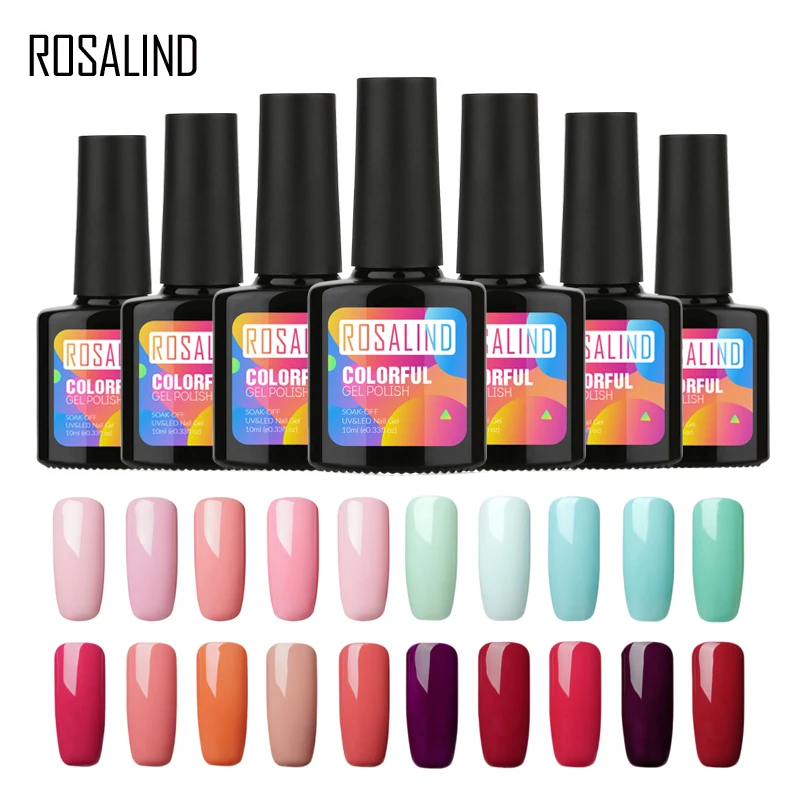 

ROSALIND Gel 1S 10ML Orange Color Series Nail Gel Polish Top Base Coat Nail Art Manicure Kit UV Led Professional Gel Lacquer