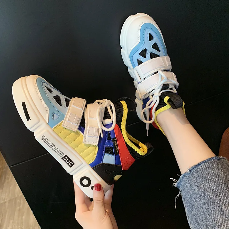 

Casual White Shoes Women Platform Sneakers Fashion Brand zapatillas mujer Ladies footware Patchwork Thick Bottom Dad Sneakers