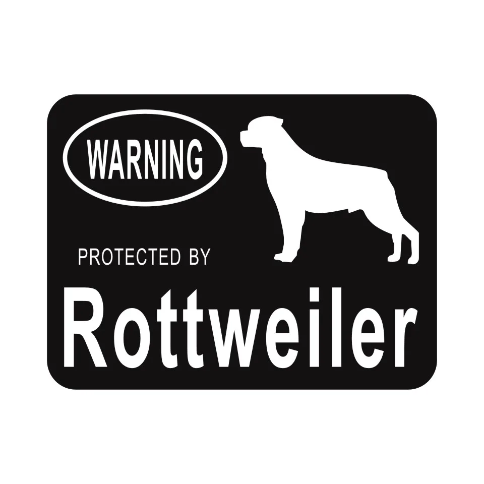 Anycuros Creative Fashion Warning Protected By Rottweiler Dog Vinyl Car  13 (5)