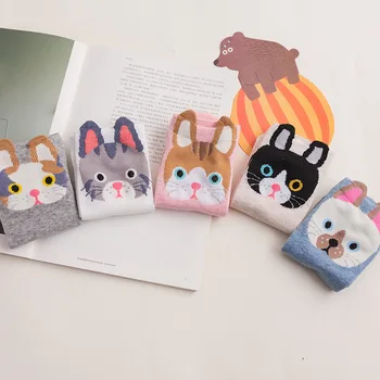 

1 Pair 2019 Spring Summer New Cartoon Animal Ears Cute Women Socks Cotton Cats Rabbit Short Socks 35-40