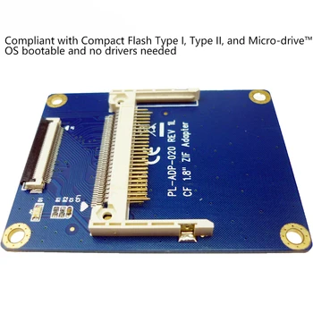 

Factory price CF Compact Flash Card To 1.8 Inch ZIF / CE / LIF Adapter For CF I II and Micro-drive