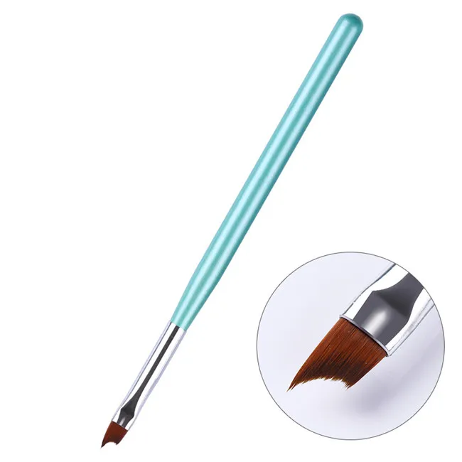 Акриловая французская Кисть для ногтей в форме полумесяца кристальная черная зеленая ручка Ультрафиолетовый гель, подводка для рисования карандаш для маникюра, инструменты 1 шт