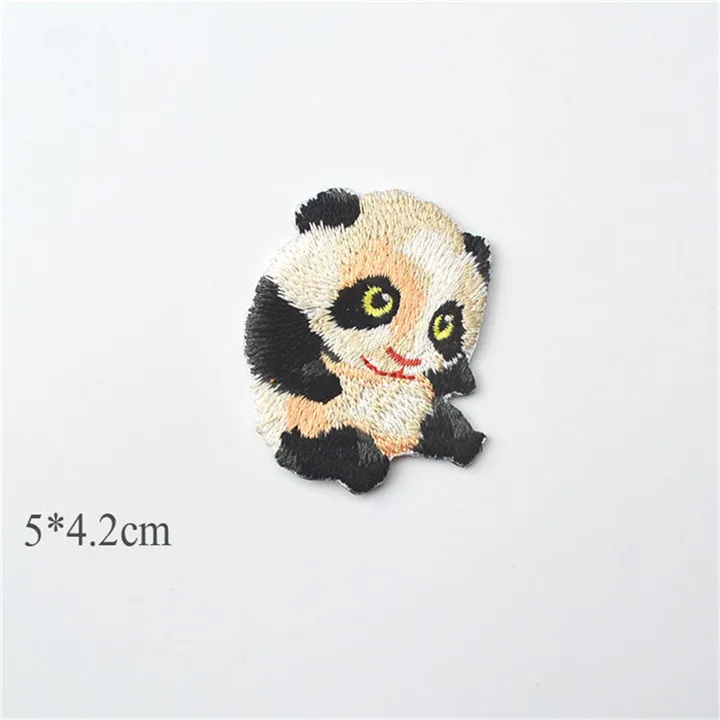 2 PF Animal Panda Patch Cartoon Embroidered Patches For Clothing Stripes for Clothes Kids Dress Badge Applique Applications TB179