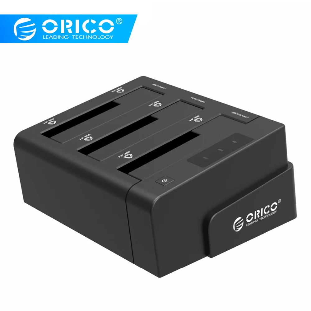  ORICO 3-Bay USB 30 HDD estación de acoplamiento para 25 35 pulgadas SATA Disco Duro HDD soporte clo