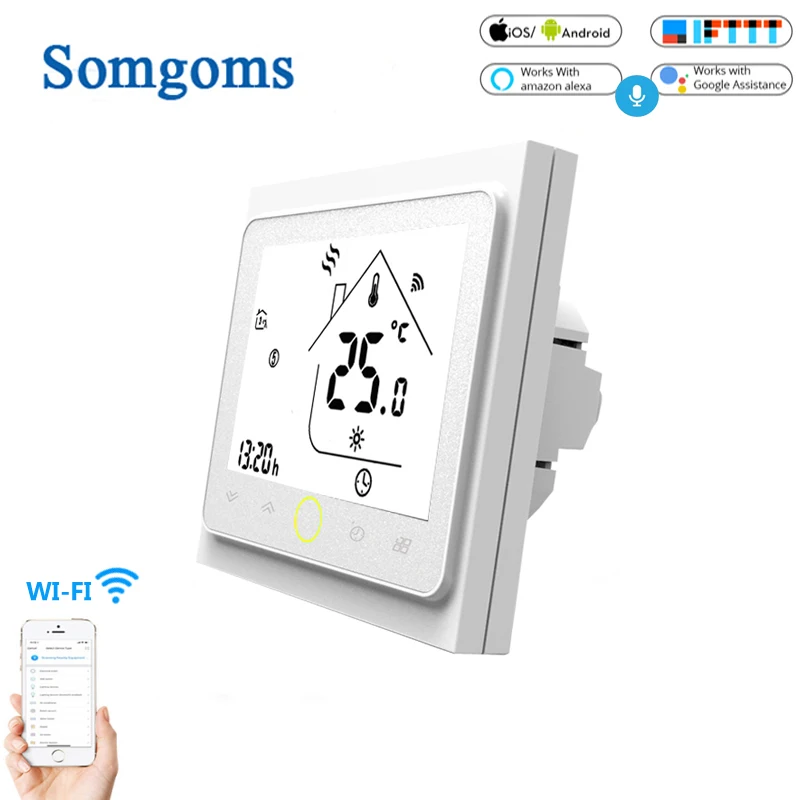 

WiFi Smart Thermostat Temperature Controller for Water Electric floor Heating Water Gas Boiler Work with Alexa Google Home
