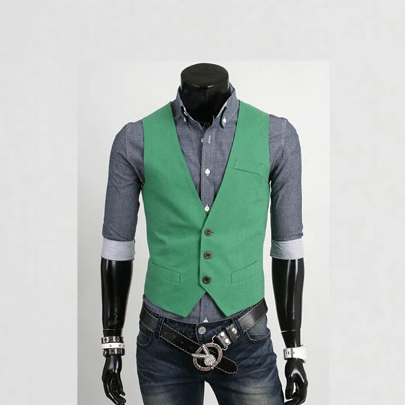 2018 Fashion slim fitness  men vest spring Men