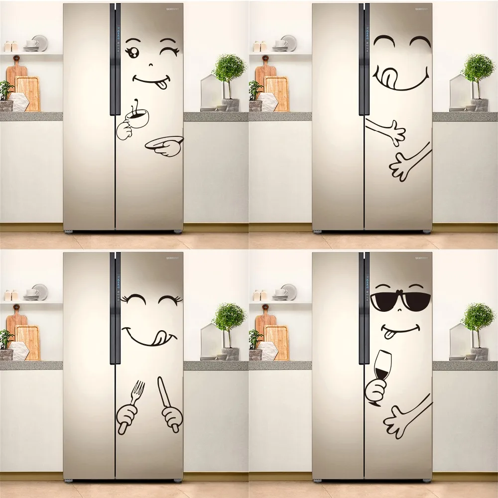 

Hot Sale Fridge Sticker Kitchen Decoration Delicious Face Refrigerator Wall Stickers Cuisine Door Home Decor Mural Decal