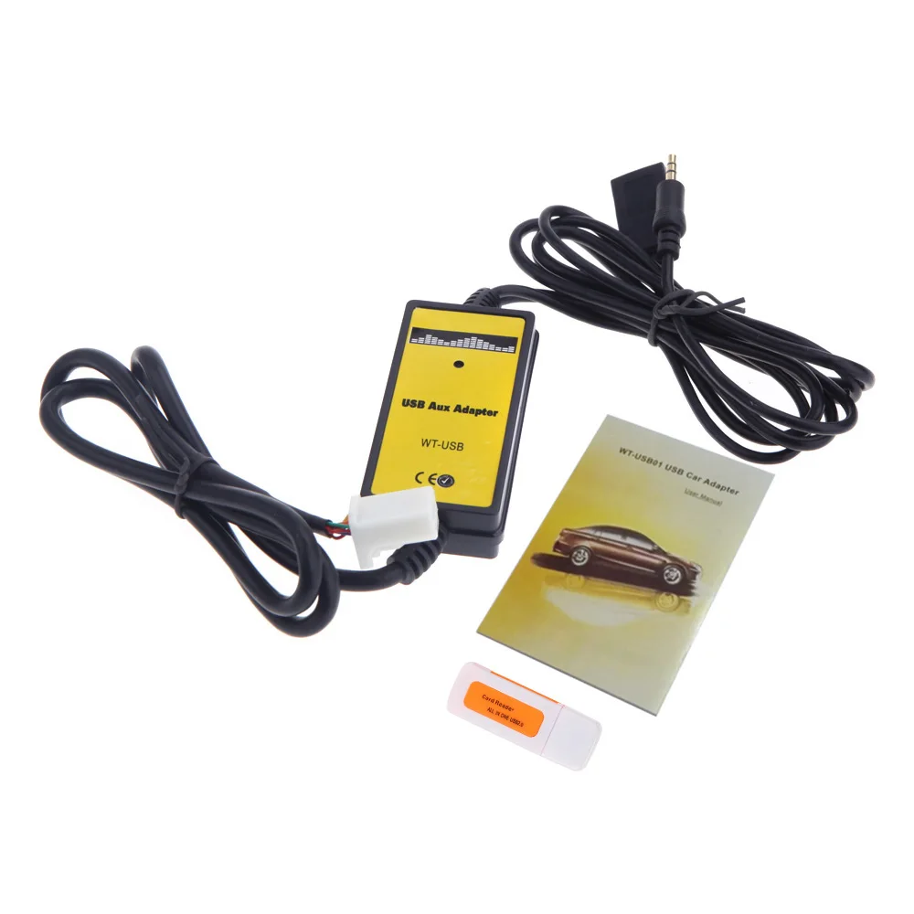 2*6Pin Kkmoon Adaptador auxiliar USB MP3,Adaptador MP3 Player interfaz de radio para Toyota Camry//Corolla//Matrix
