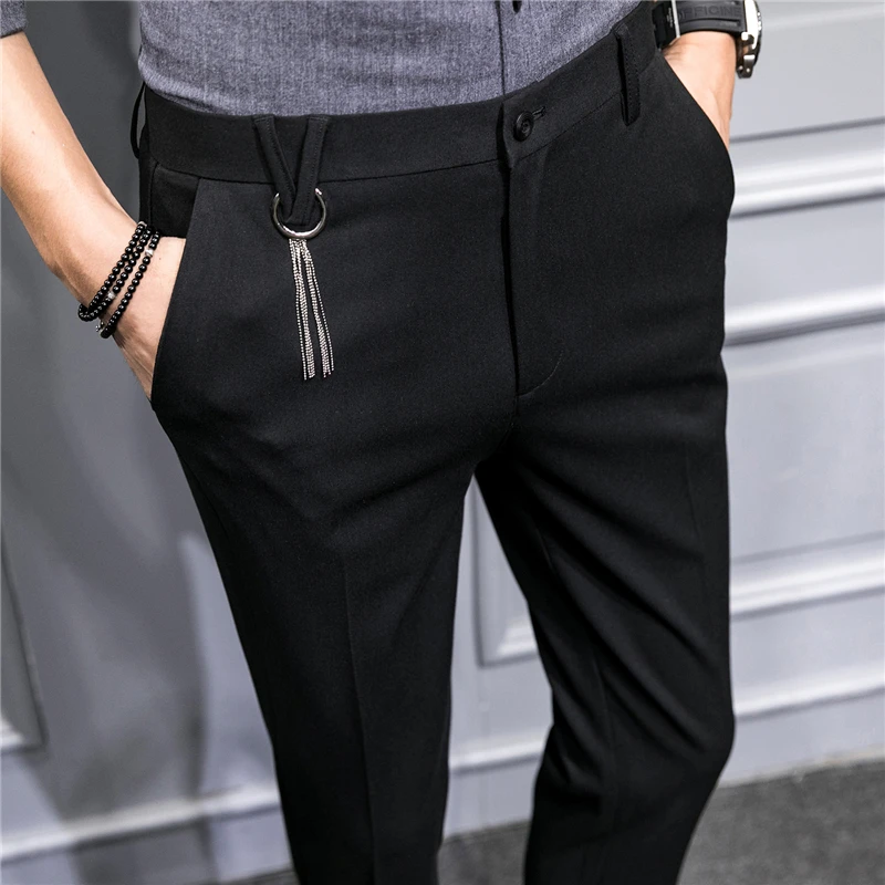 Teen mens suit trousers slim design men pant autumn new pants men 28 29 30 31 32 33 34 36