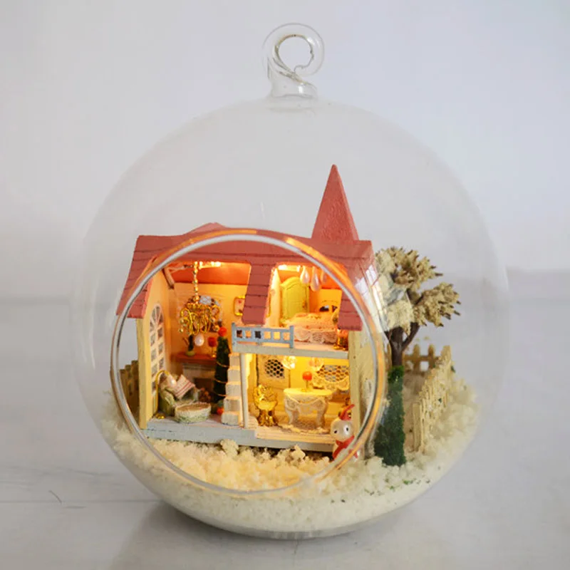 Лидер продаж DIY Лолита Glasscastle 3D миниатюрный собрать модель творческий Дневник здания кукольный домик наборы с Funitures фестиваль подарки