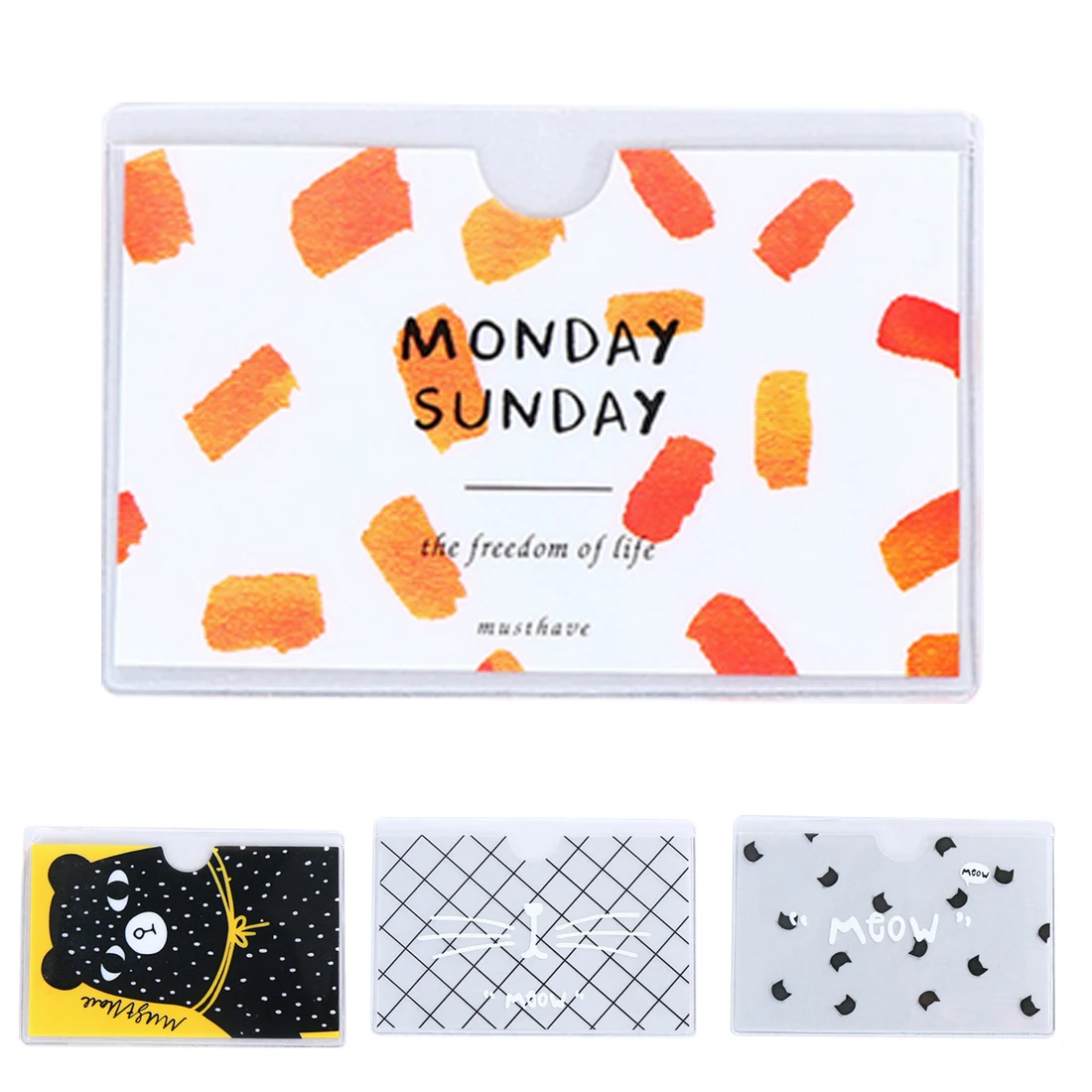 

Girls Cartoon Animal Pattern Card Holder translucent plastic card sets holders students school bus cards protection case cover