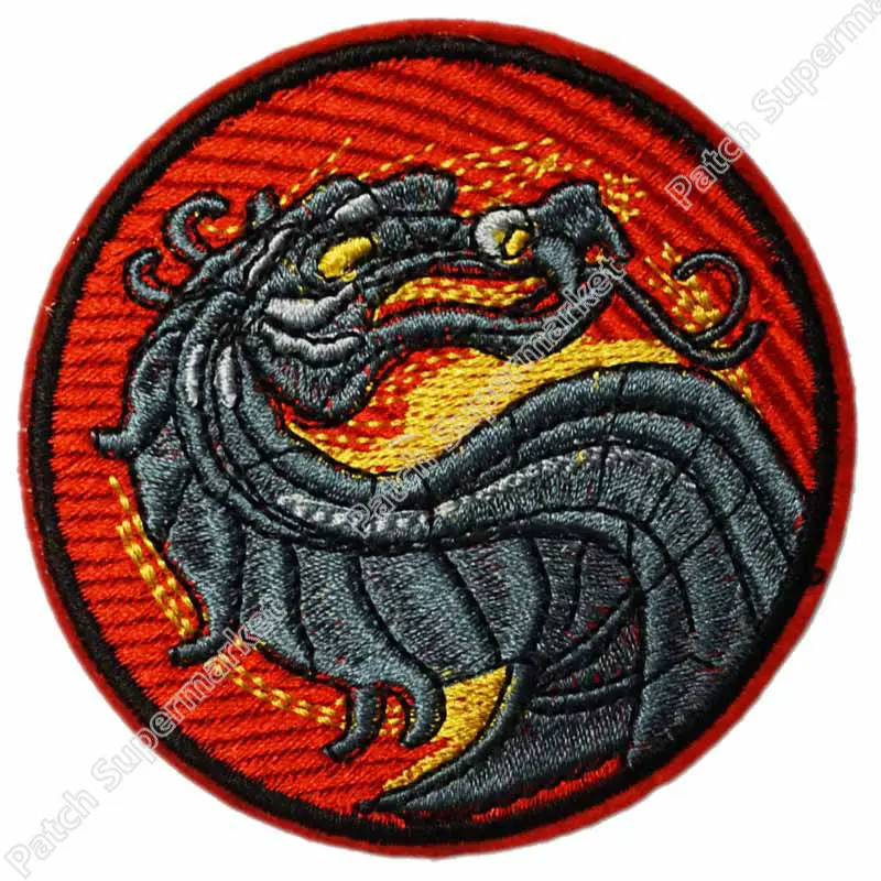 

3" Mortal Kombat Dragon Logo anime Movie TV Series Costume Embroidered Emblem sew on iron on patch Baseball Cap Badge