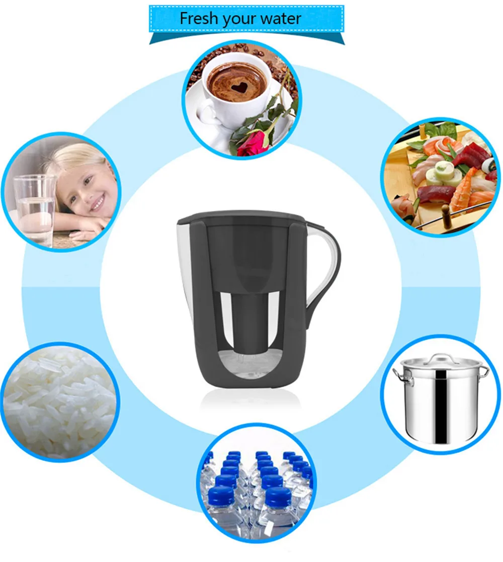 Household Water Pitcher Kitchen Water Filter Kettle 1 Pitcher For Water Filters Activated Carbon For Brita Filter 10cups 3 Color