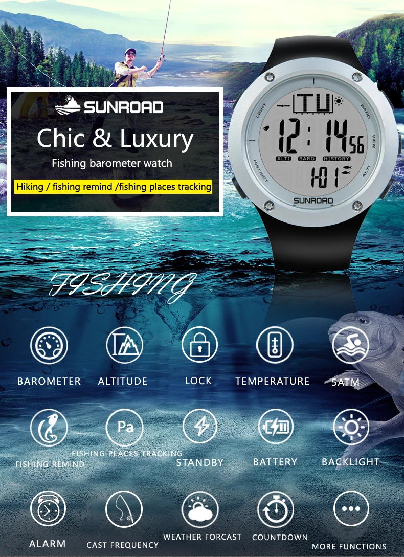 Sunroad FR722 fishing sports watch single description photo EN 01