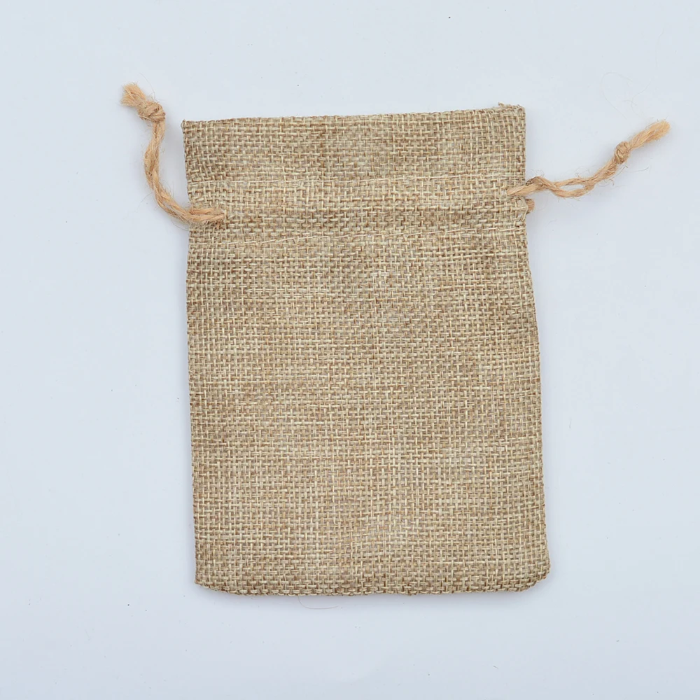 Бесплатная доставка 8x11 см/3 "X 4" 100 шт Искусственный джут/Hessian Drawstring свадебный