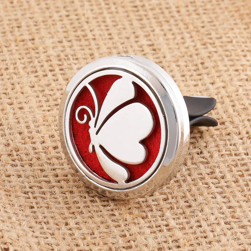 

Aromatherapy car butterfly diffuser stainless steel car accessories air freshener perfume essential oil diffuser small box+1fe
