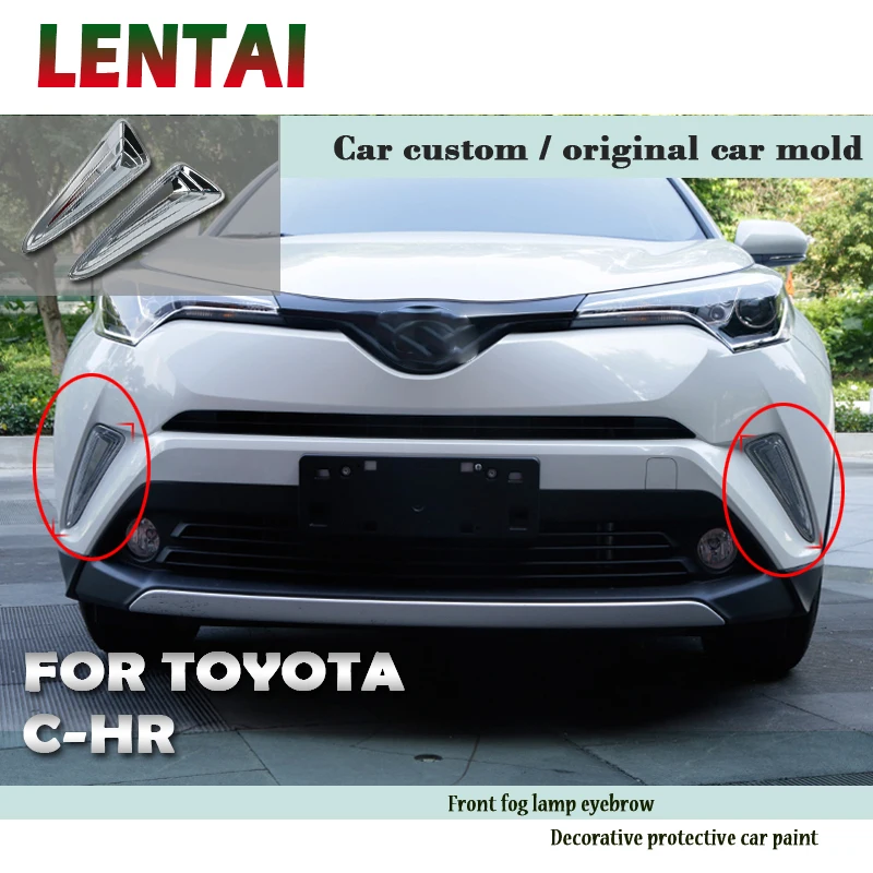 

LENTAI Auto Car Front Fog Light Lamp Strip Exterior Trim Cover Stickers Styling For Toyota CHR C-HR 2018 2017 2016 Accessories