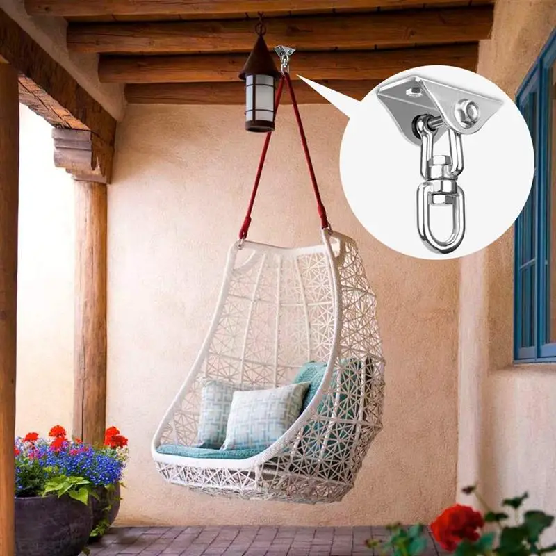 Hamacas, columpios y accesorios Gancho Techo Gancho de Suspensión para  Porche Área de Juego Gimnasio Saco de Arena Hamaca Silla de Yoga Columpio  Capacidad 900kg Waremaid 2 Piezas 360° Giratorios Columpio Gancho