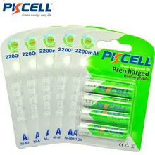 5 шт/20 шт* Аккумулятор PKCELL Ni-MH AA 2200mAh 1,2 V Низкий саморазряд прочный 1,2 Вольт 2A аккумуляторная батарея Bateria Baterias