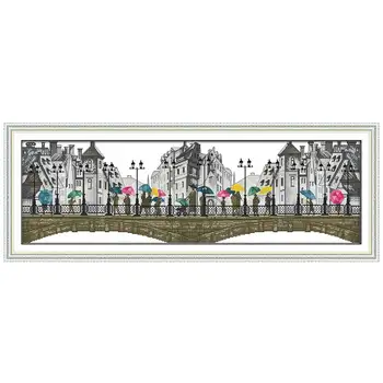 

14/16/18/27/28 The scenery in the rain counted Cross Stitch Cross Stitch Set Wholesale DIY Cross-stitch Kit Embroidery