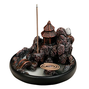 

Ceramic Incense Burner Stick Coil holder High Mountain Flowing Water Smoke Backflow Cone Furnace Home Decor tibetan indian S $