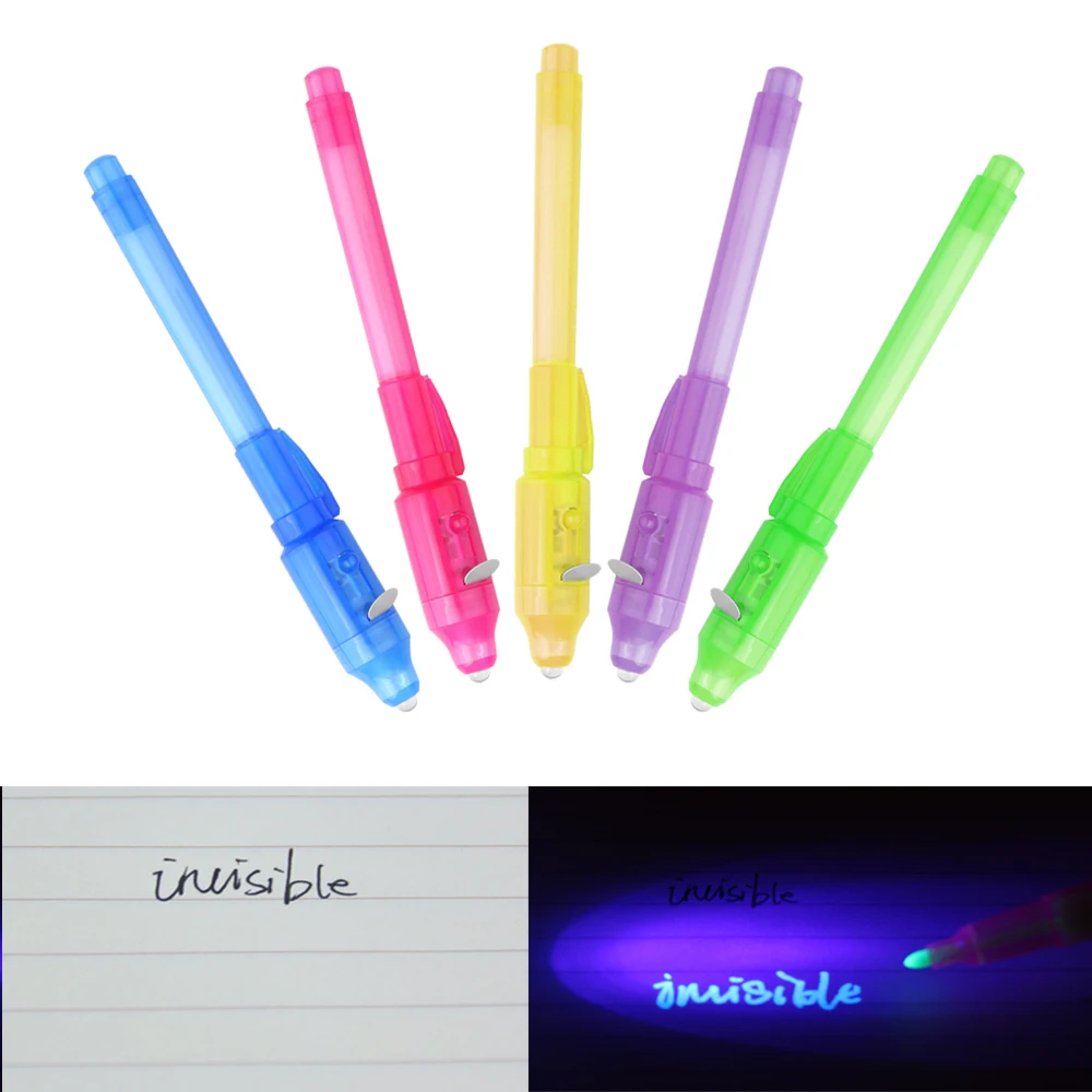 

ABEDOE Magic UV Light Invisible Ink Pen Funny Marker Pen For Kids Students Gift Novelty Item Korean Stationery School Supply