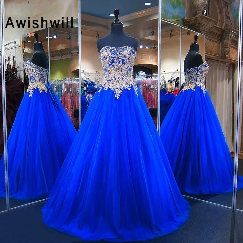 

Custom Made Plus Size Formal Prom Dress Beaded Gold Lace Tulle A Line Tulle Elegant Ceremony Evening Gowns Robe de Soiree