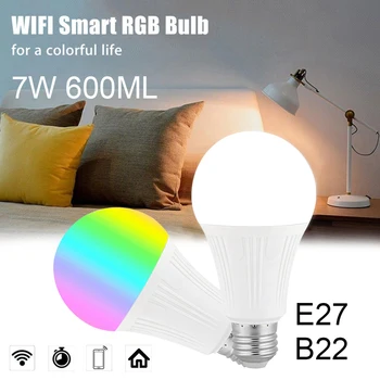 

Smart Lamp 7W 600ml E27 B22 WiFi Voice Contro LED Bulb RGB Energy Saving Dimming Colorful Smart Light Bulbs Lights Decoration