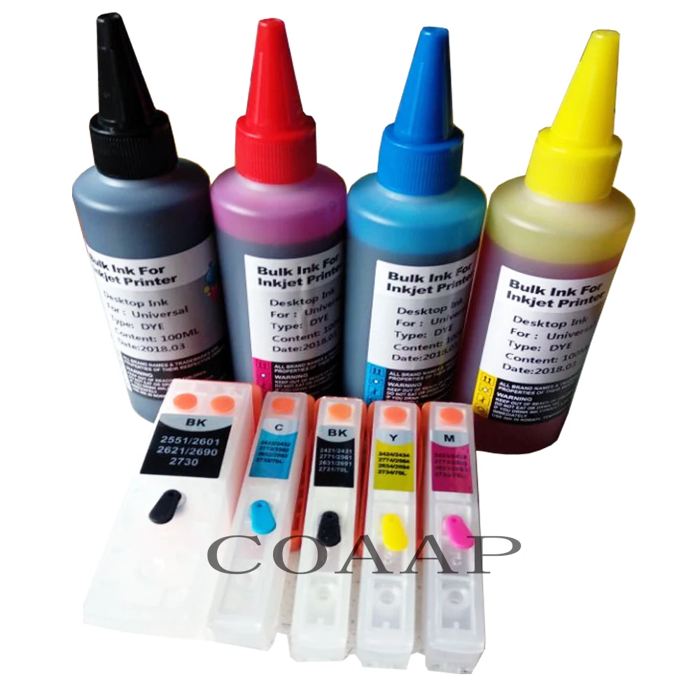 5PCS 26XL T2601 T2621 T2631 printer Refillable Empty ink cartridge For