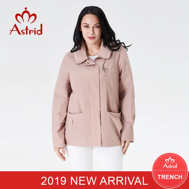 2019 Women Trench Coats New spring Autumn short Plus Size spring coat women Solid color moda muje High Qualit astrid new AS-9117