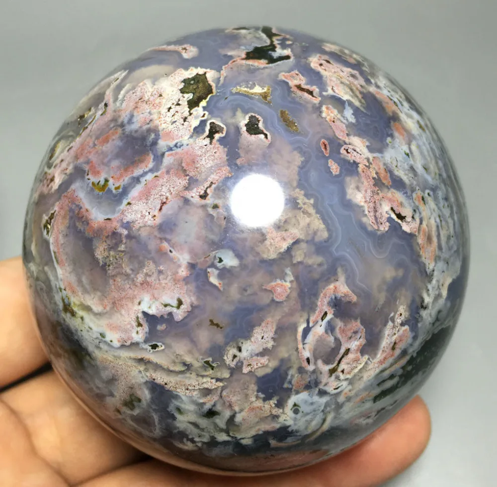 

608g NATURAL OCEAN JASPER QUARTZ CRYSTAL sphere BALL HEALING wedding souvenirs guests