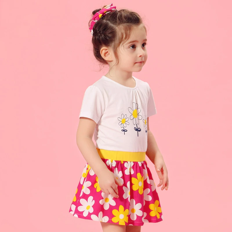 baby girls flower dress pink red birthday frocks for toddlers infant pink baby girl