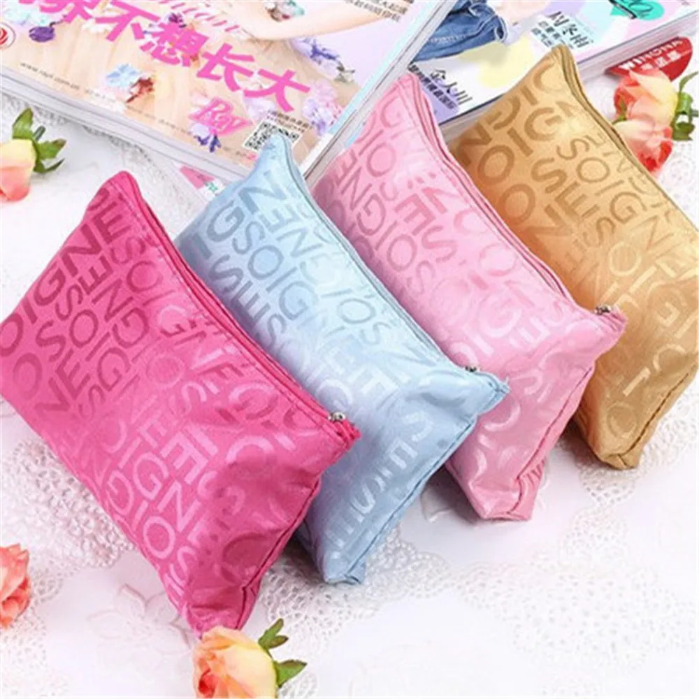 Makeup Bags With Multicolor letter Cute Cosmetics Pouchs For Travel