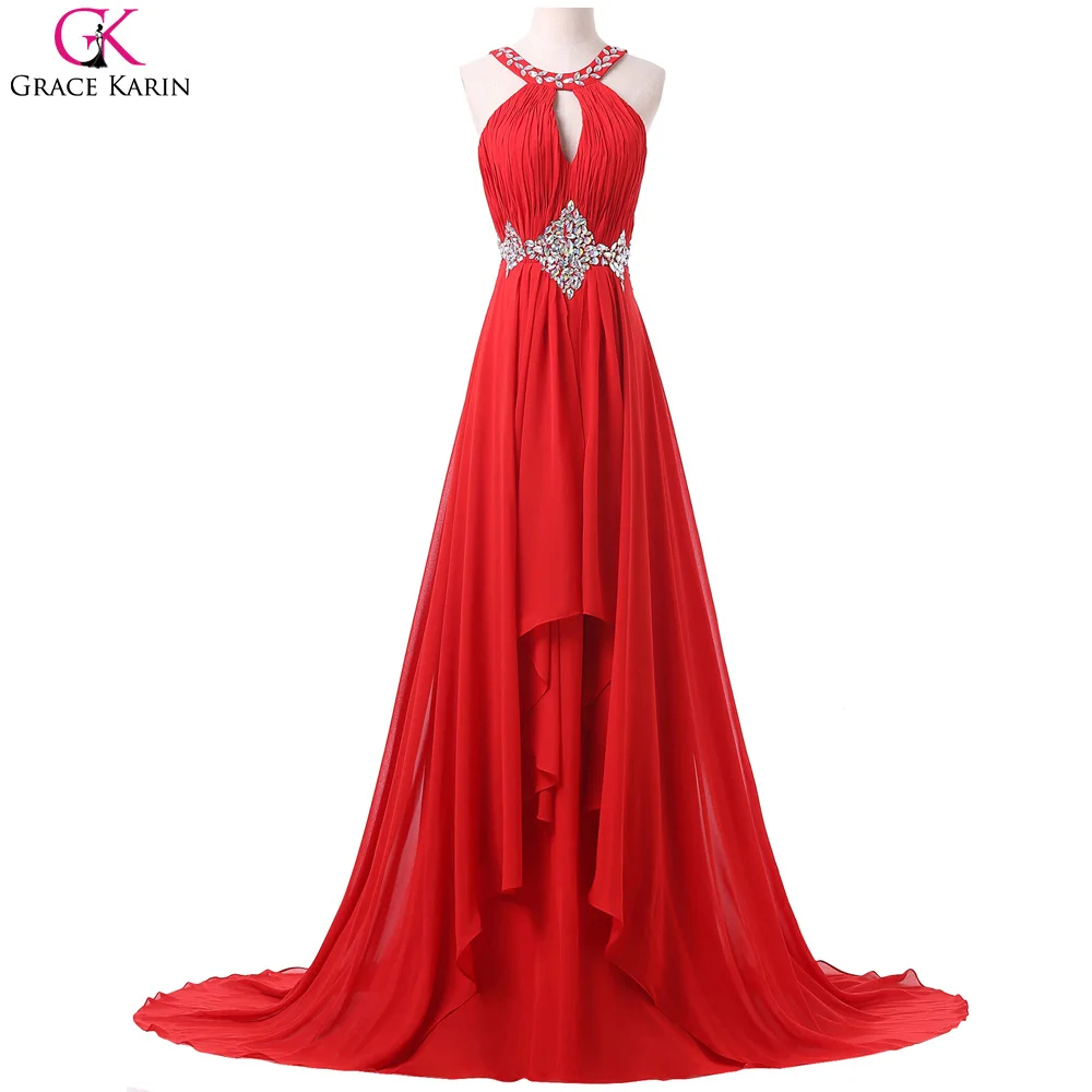 Buy Grace Karin Red Prom Dresses Sleeveless Beaded