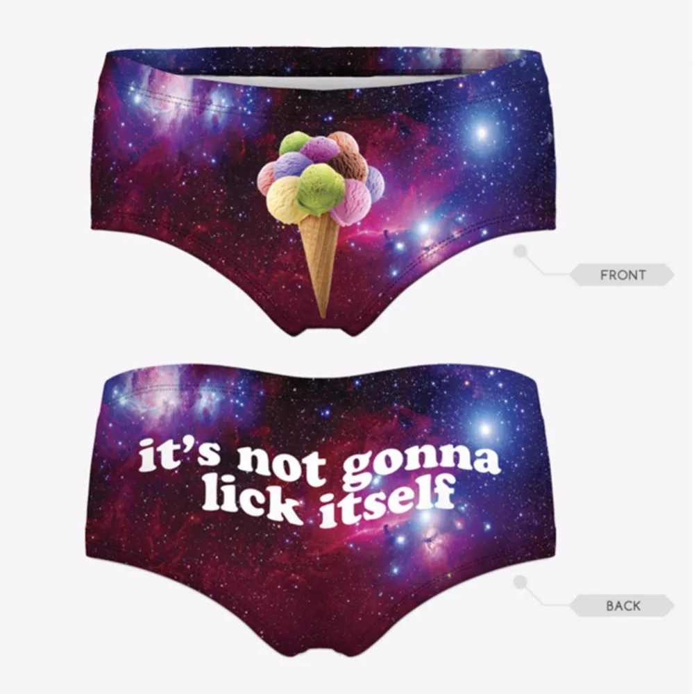 Buy 3D digital print Panties Summer Briefs Women Funny