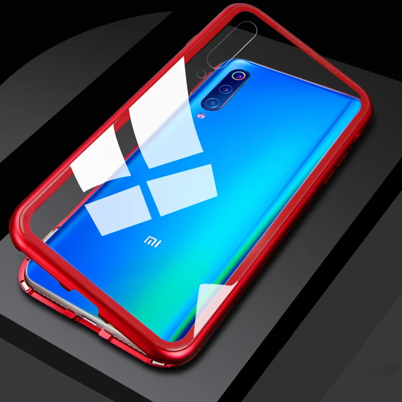 ZNP чехол на магните для Xiaomi Redmi Note 7 6 5 Pro, чехол на магните из закаленного стекла s для Redmi 6 Pro Redmi 7 6 6A, чехол для телефона - Цвет: Clear Red