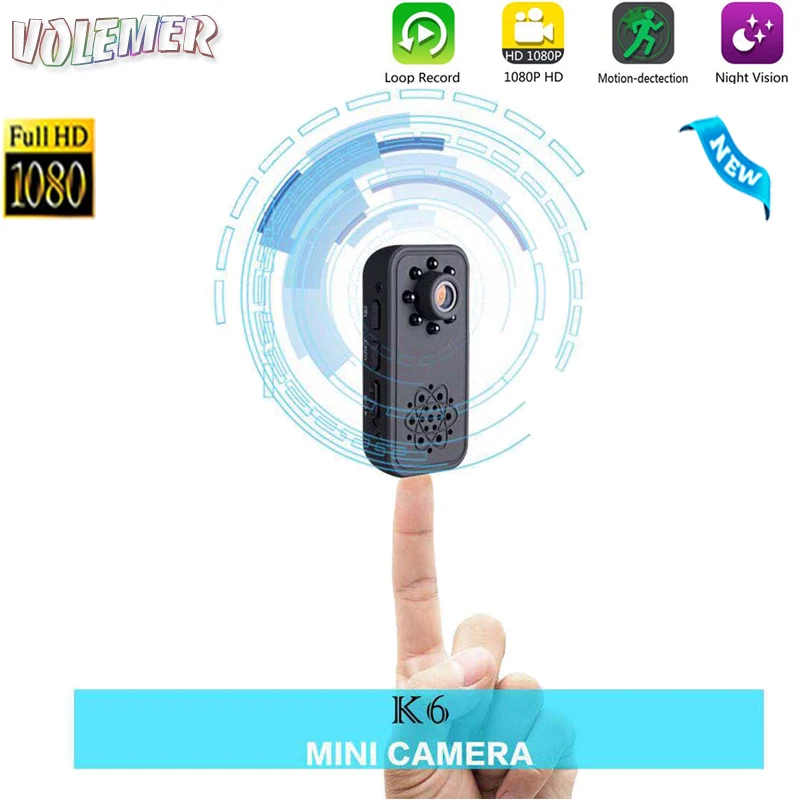 

Volemer New K6 Mini Camera Full Hd 1080P Infrared Night Vision Nanny Home Security Video Cam Motion Detection Dvr Micro Camera