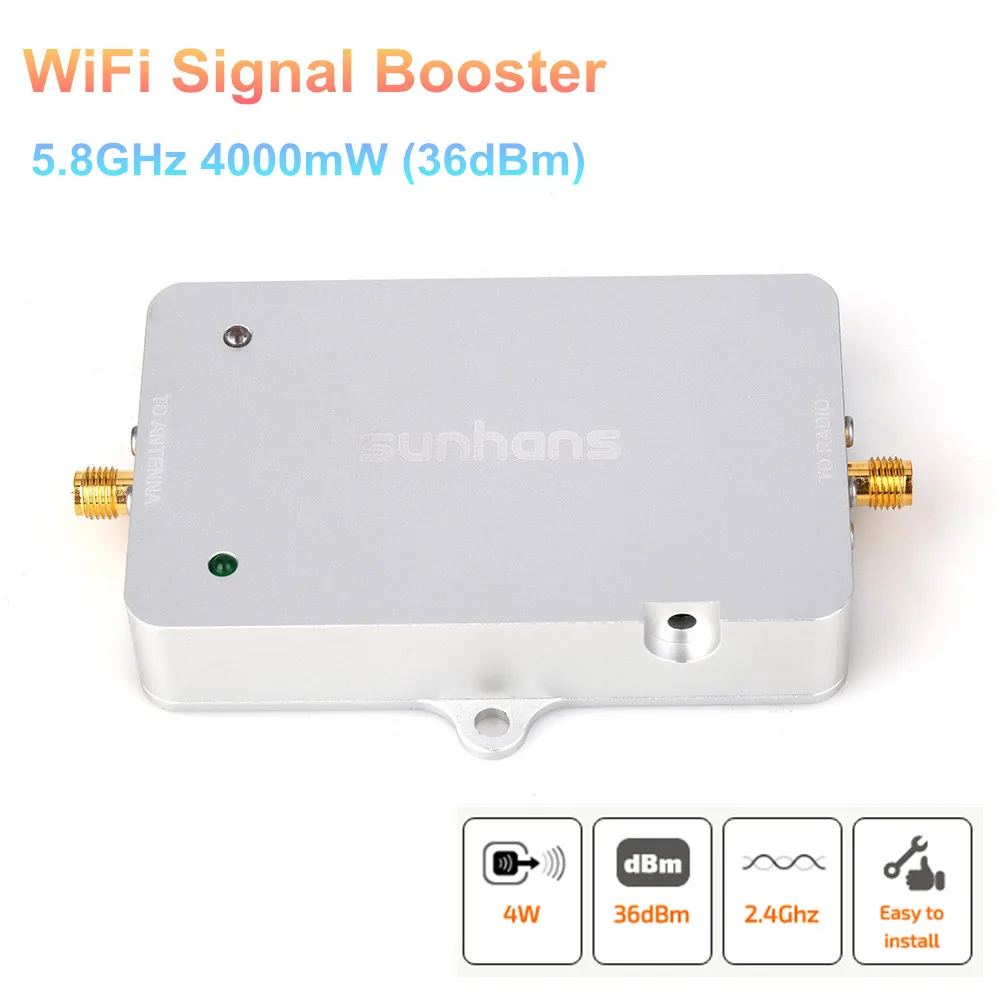 

100% Original Sunhans 5.8GHz SH58Gi4000 4000mW (36dBm) IEEE 802.11a/n WiFi Signal Booster Monitor Signal Amplifier