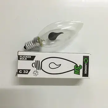 

E14 3W Edison Filament Candle Flicker Light Bulb Fire Flame Tail/Tipped Retro Decor Lamp