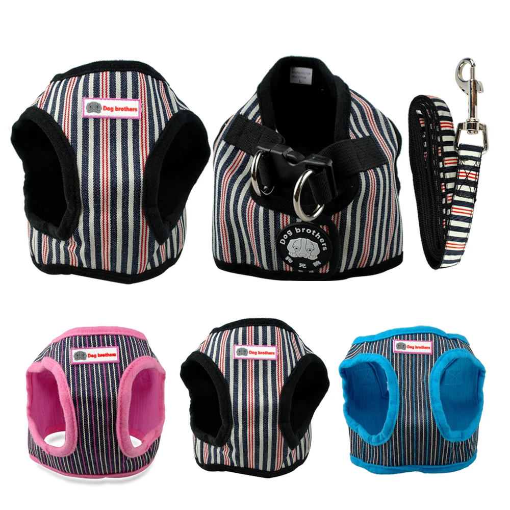 Cute Soft Puppy Small Dog Harness and Walking Leash Leads Set 4 Sizes 6