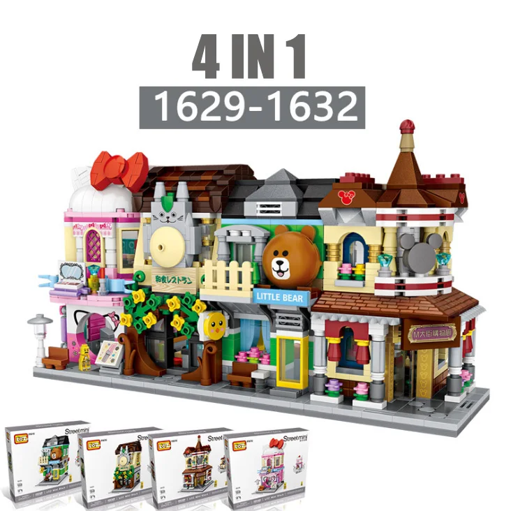 

Mini Street Mini Blocks Convenience Bear store shopping mall cosmetics shop