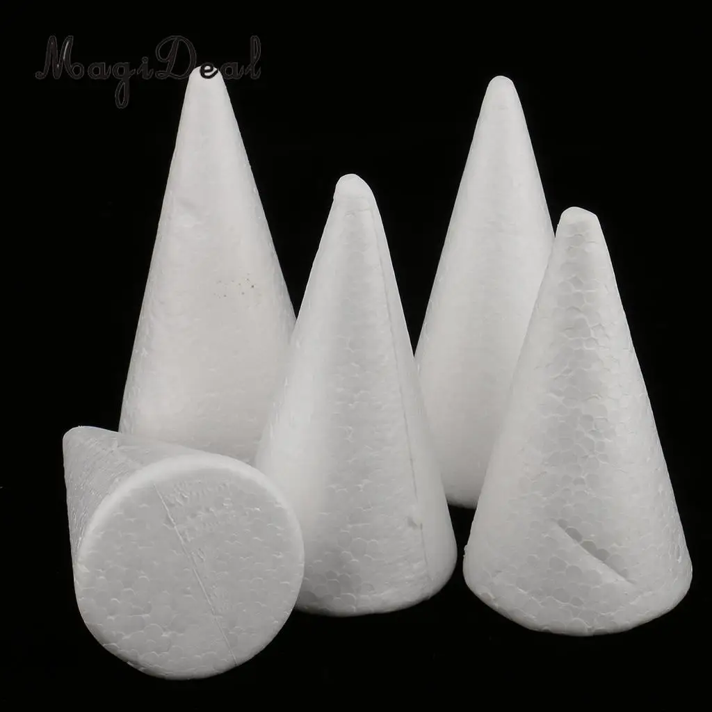 MagiDeal 5pcs/Lot Cone/Doll/Plane/Rabbit Styrofoam Foam Ornaments for Handmade DIY Modelling Crafts Xmas Christmas Trees Decor