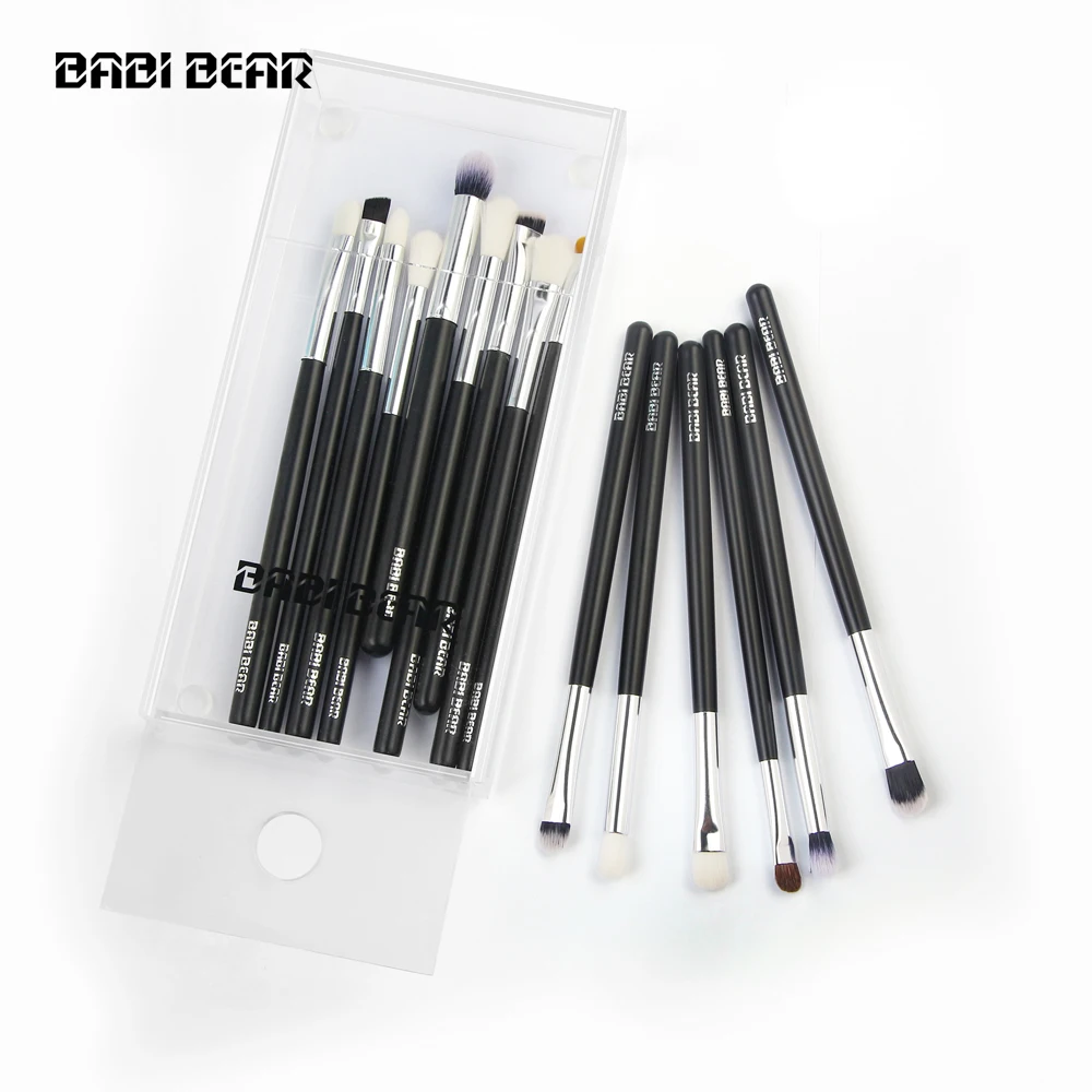 

15Pcs Silver/Black Pro Makeup Brushes Set Make Up Brush Tools Kit Eye Liner Shader Natural Synthetic Hair with Acrylic Holder