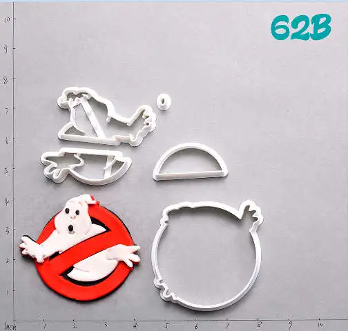 Ghostbusters дизайн Пластик Набор ножей для торта индивидуальный заказ 3D печатных Fondant(сахарная) форма для кекса для нарезки печенья в виде cortadores De Fondant(сахарная - Цвет: 62B 4 inch