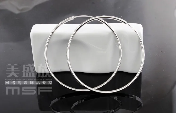 Женские классические серьги кольца из серебра 925 пробы 6 см|jewelry initial|jewelry machinejewelry