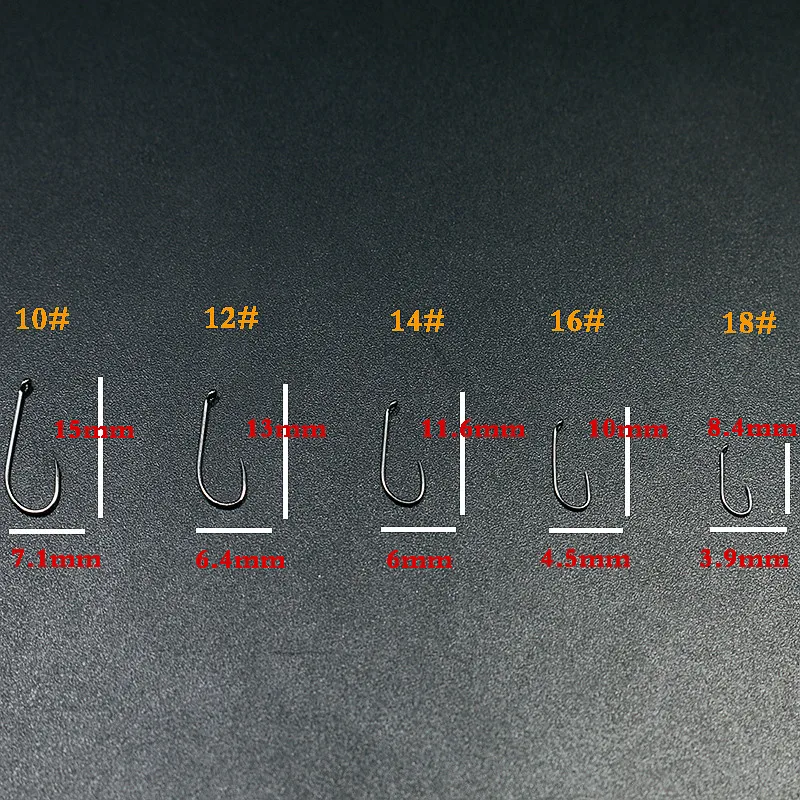 1 Набор, 5 размеров, крючок для ловли нахлыстом, 10#12#14#16#18#, рыболовный крючок для нахлыстом, 160 шт., с деспенсором, супер тонкая проволока, сухой крючок для нахлыстом